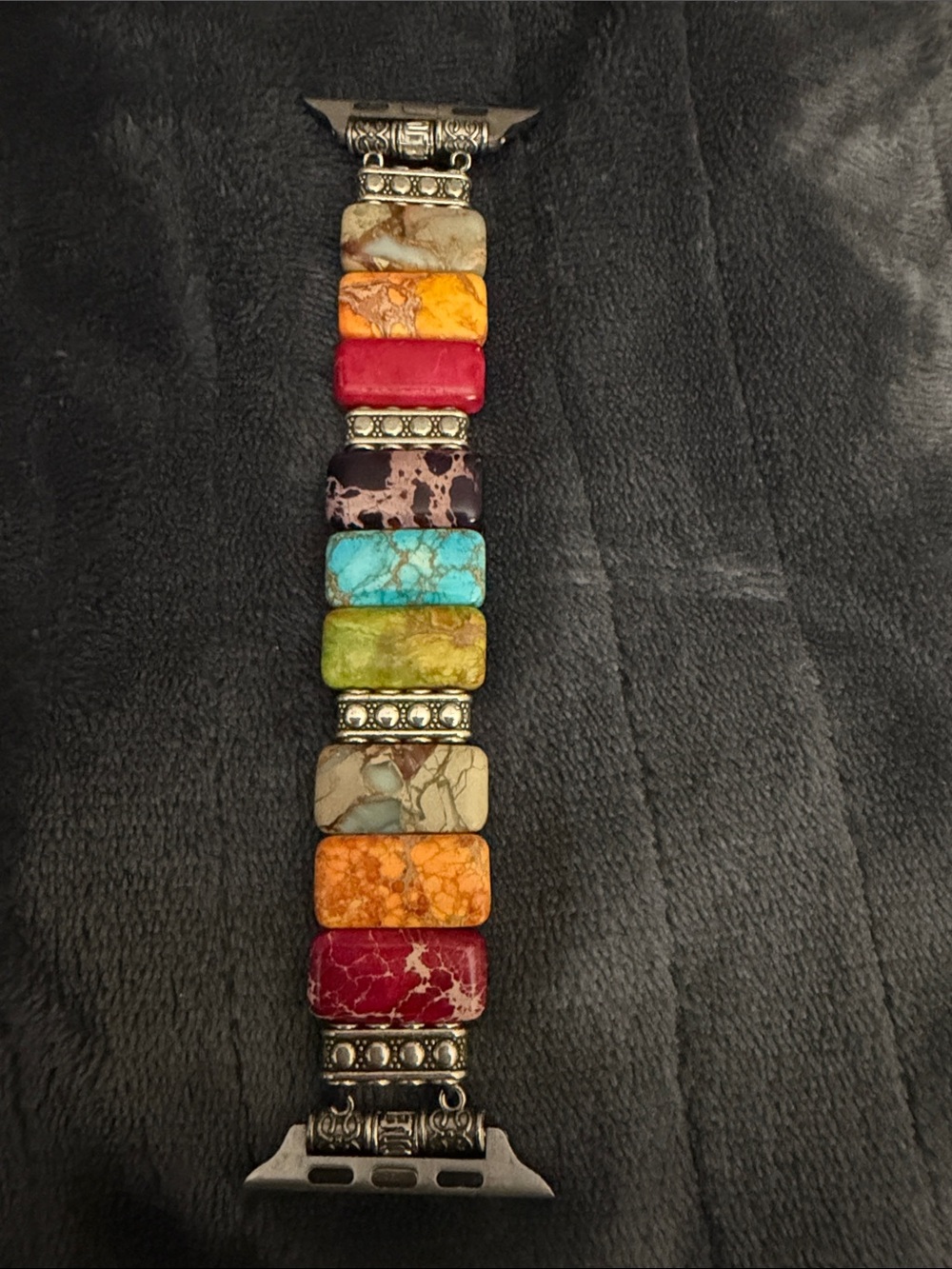 Multicolor Stone Link Apple Watch Band - Unbranded